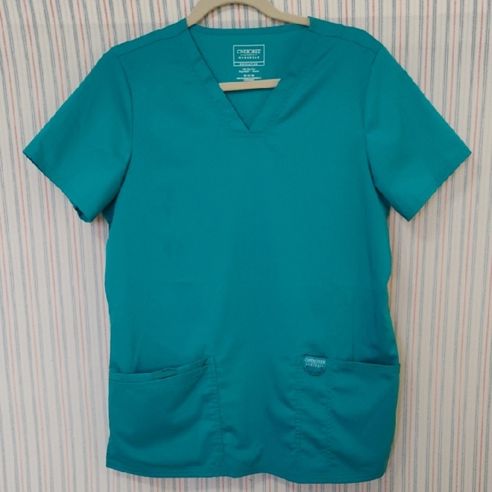 Cherokee  Teal V-Neck Scrub Top   M/M/M